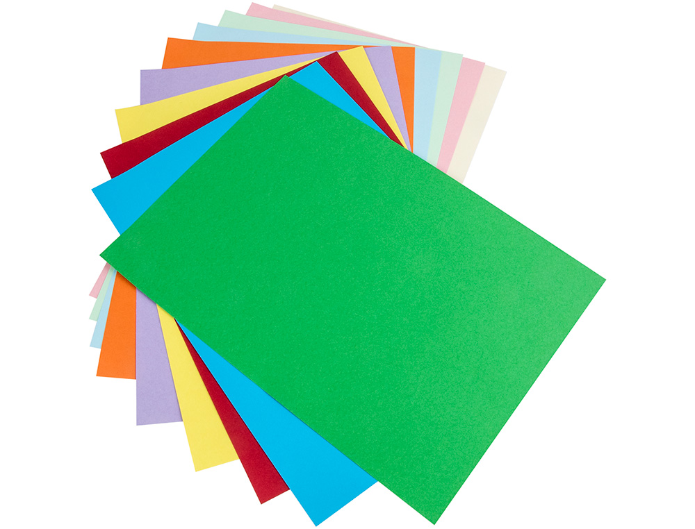 CARTOLINA LIDERPAPEL 50X65 CM 180 GR 10 CORES SORTIDAS PACK DE 10 UNIDADES
