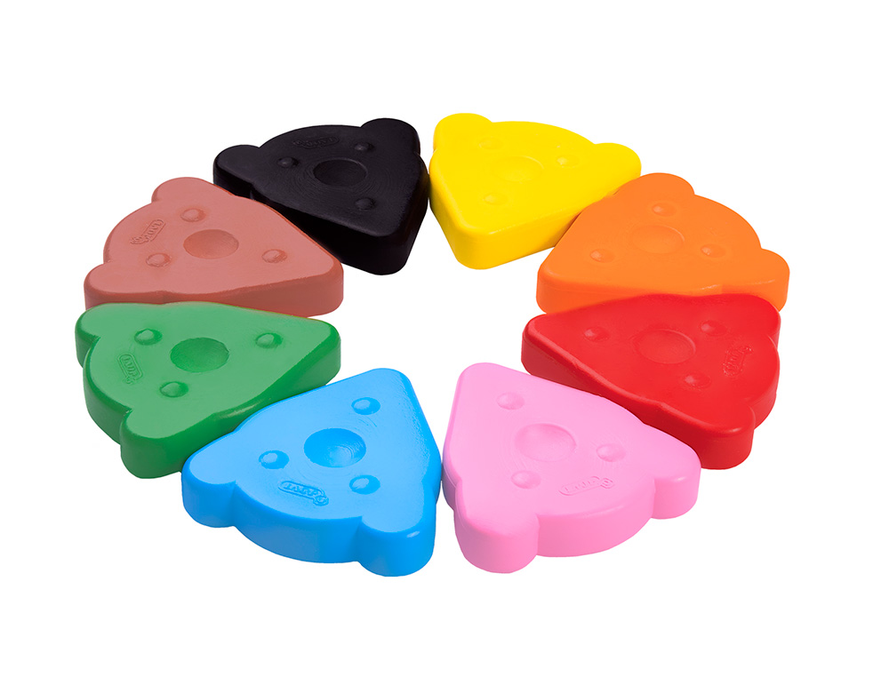 LAPIS DE CERA JOVI MY FIRST CRAYON FORMA DE URSO CAIXA DE 8 UNIDADES CORES SORTIDAS