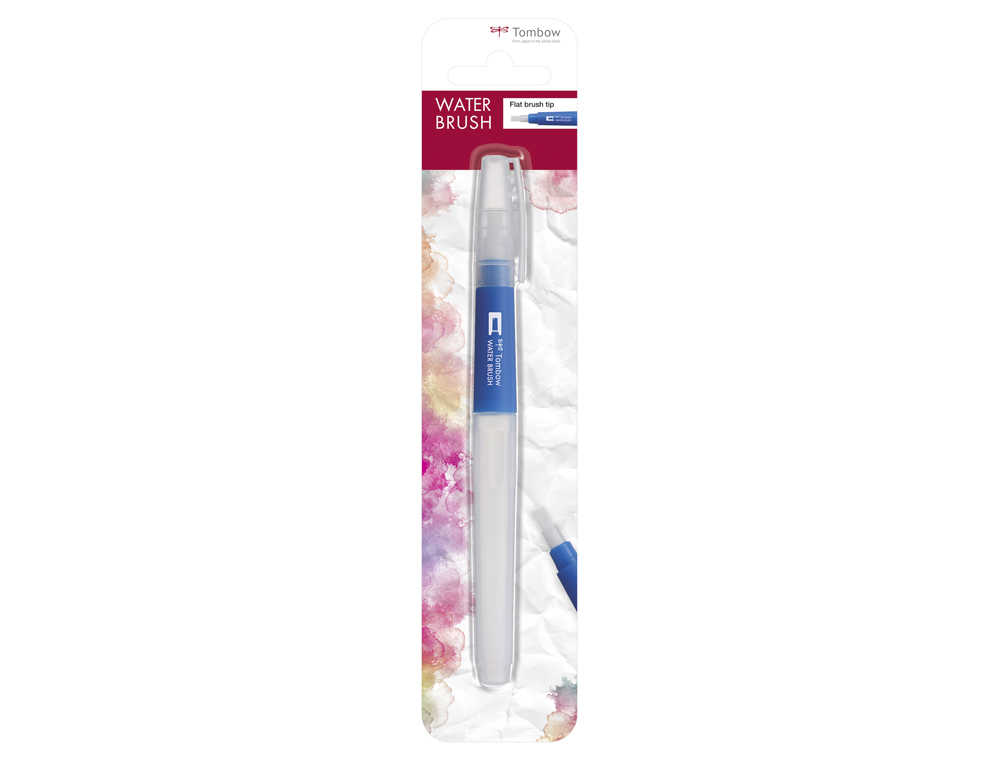 PINCEL TOMBOW WATER BRUSH COM DEPOSITO RECARREGAVEL PONTA PLANA BLISTER DE 1 UNIDADE