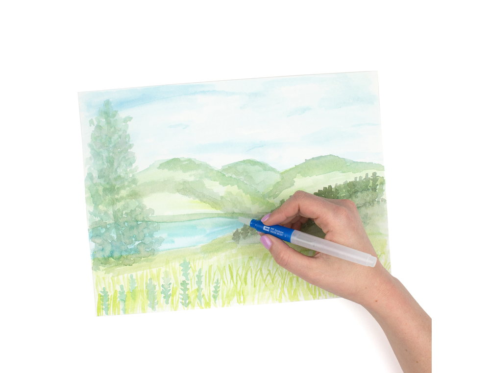PINCEL TOMBOW WATER BRUSH COM DEPOSITO RECARREGAVEL PONTA PLANA BLISTER DE 1 UNIDADE