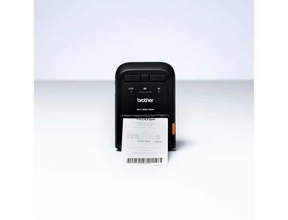 IMPRESSORA DE ETIQUETAS E TICKETS BROTHER RJ2035B PORTATIL TERMICA USB BLUETOOTH MFI ATE 101 MM/S 2 POLEGADAS DE LARGURA