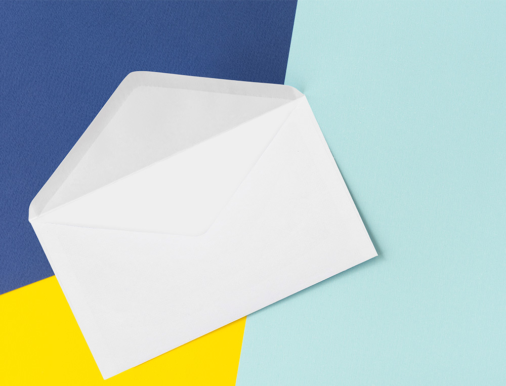 ENVELOPE LIDERPAPEL BRANCO COM FUNDO 95X162 MM ENGOMADO ABA EM BICO CAIXA DE 500 UNIDADES