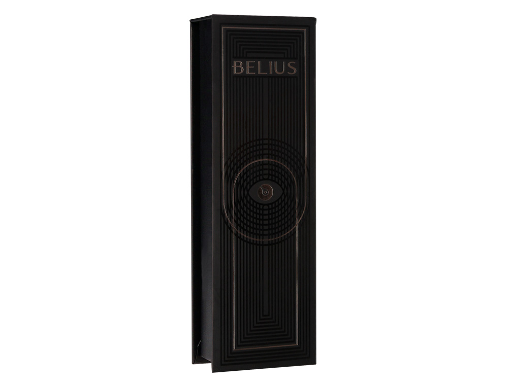 ROLLER BELIUS TURBO ALUMINIO DESENHO PRETO TINTA AZUL CAIXA DESIGN