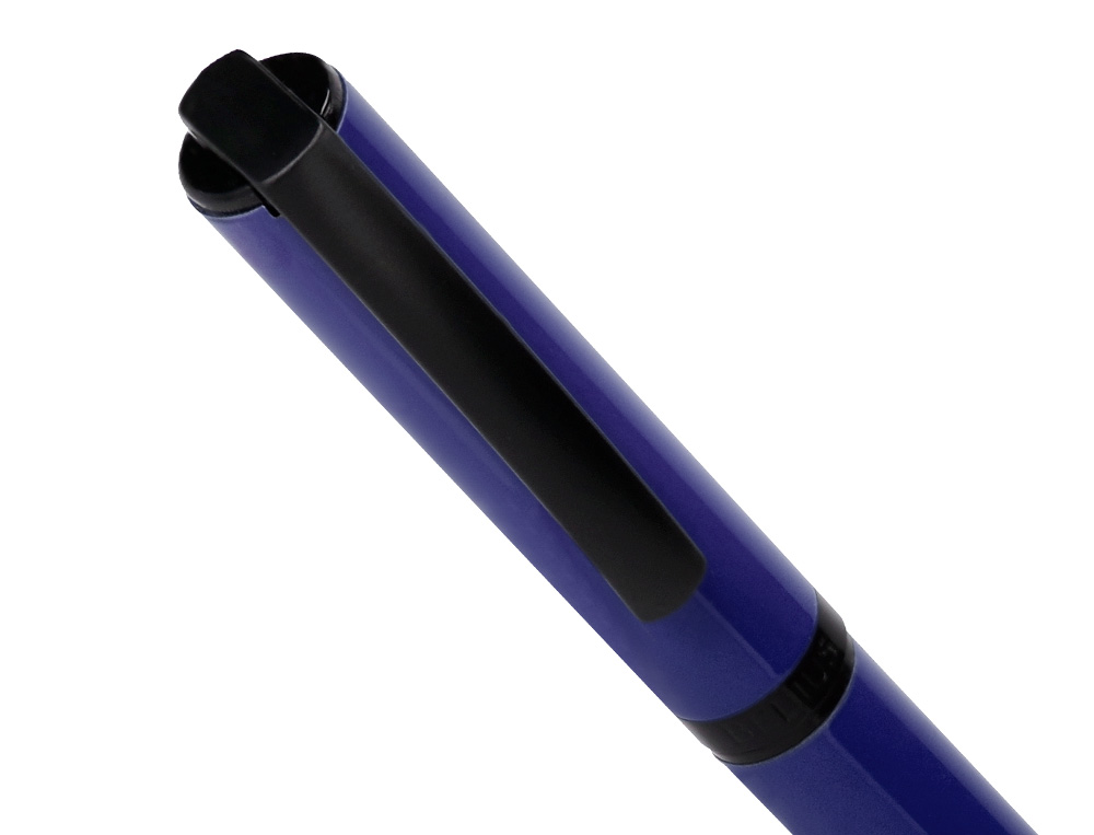 ESFEROGRAFICA BELIUS TURBO ALUMINIO DESENHO AZUL E PRETO TINTA AZUL CAIXA DESIGN
