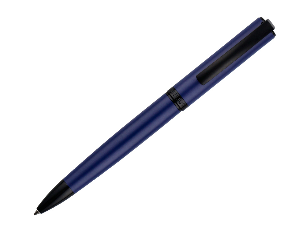 ESFEROGRAFICA BELIUS TURBO ALUMINIO DESENHO AZUL E PRETO TINTA AZUL CAIXA DESIGN
