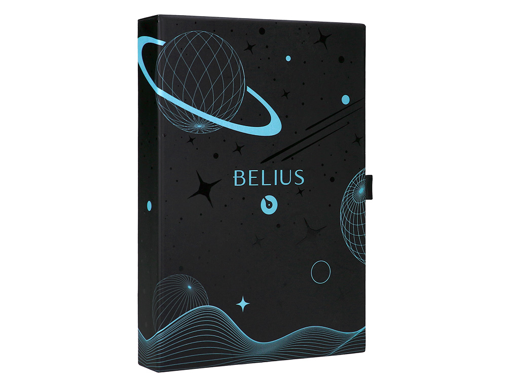 CANETA E BOLSA EM IMITACAO PELE BELIUS SPACE B DESENHO MINIMALISTA AZUL TINTA AZUL CAIXA DESIGN