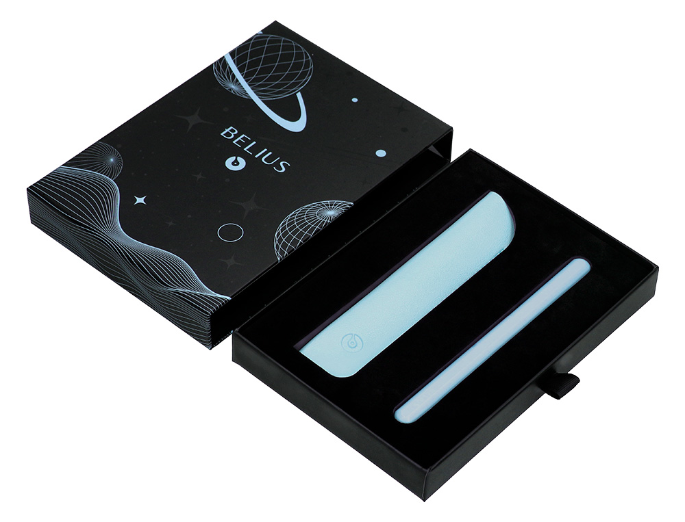CANETA E BOLSA EM IMITACAO PELE BELIUS SPACE B DESENHO MINIMALISTA AZUL TINTA AZUL CAIXA DESIGN