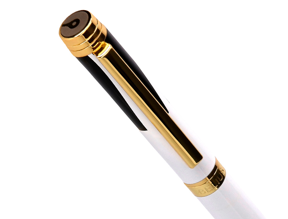 ESFEROGRAFICA BELIUS DUALITA CORPO BRANCO DESENHO PRETO TINTA AZUL CAIXA DESIGN