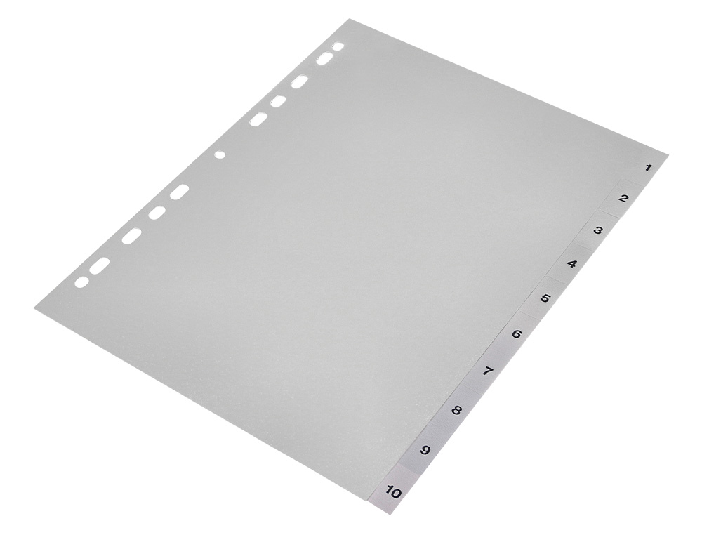 SEPARADOR NUMERICO Q-CONNECT PLASTICO 1-10 CONJUNTO DE 10 SEPARADORES DIN A4 MULTIPERFURADOS