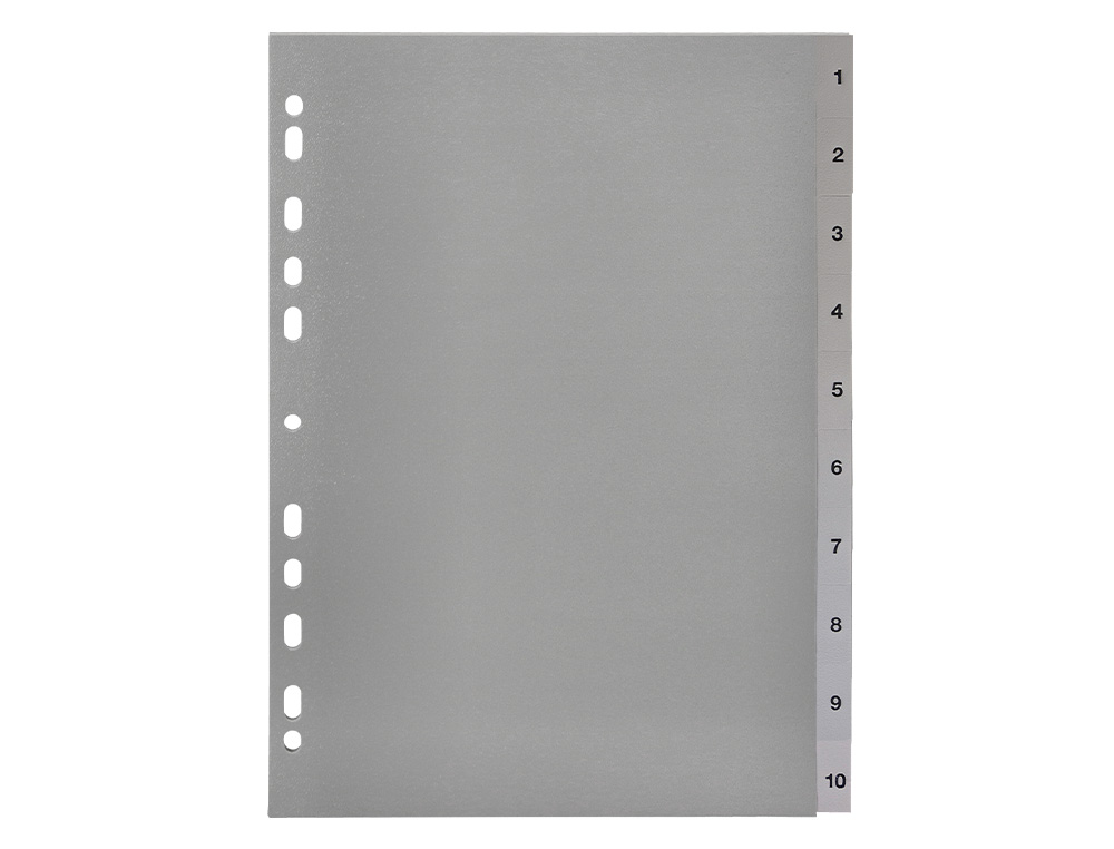 SEPARADOR NUMERICO Q-CONNECT PLASTICO 1-10 CONJUNTO DE 10 SEPARADORES DIN A4 MULTIPERFURADOS