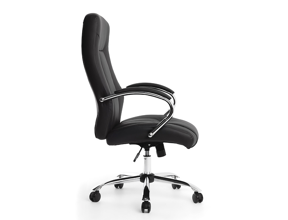CADEIRA DE DIRECAO Q-CONNECT VERONA IMIT DE PELE BASE METAL ALT MAX 1210 MM LARG 650 MM PROF 730 MM RODAS PREMIUM COR PR