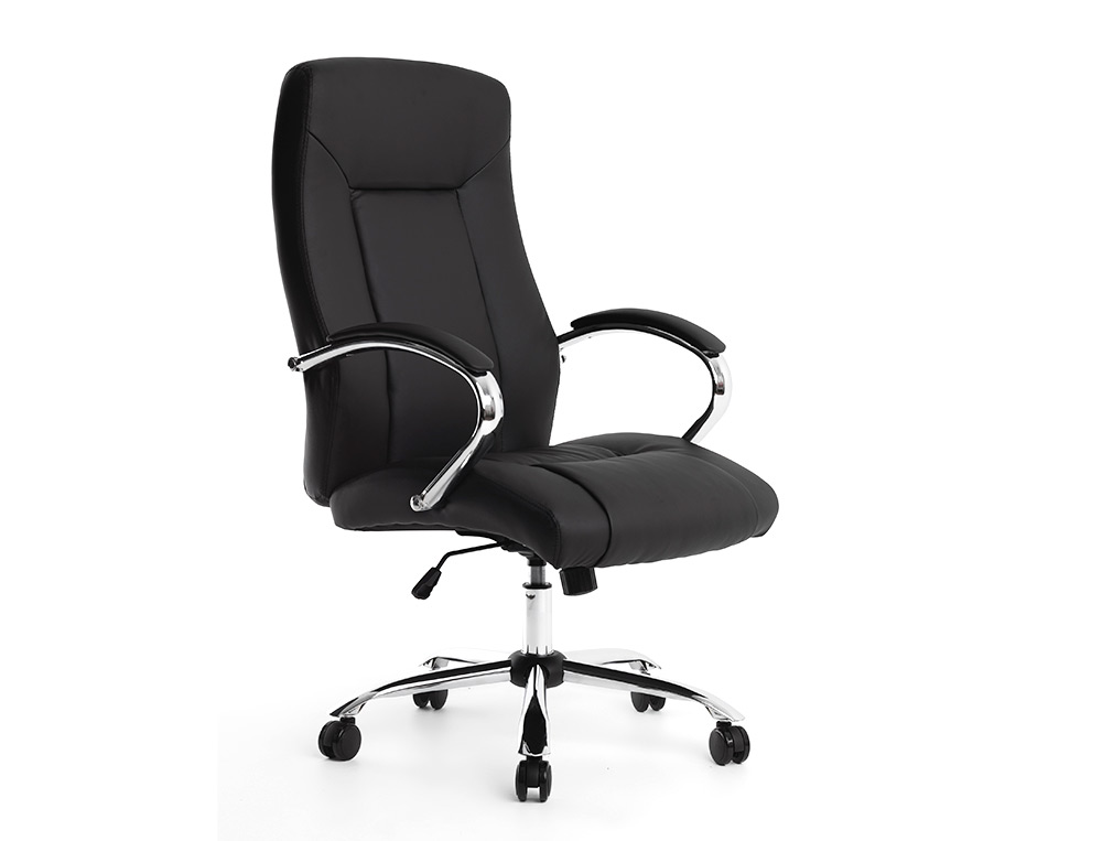 CADEIRA DE DIRECAO Q-CONNECT VERONA IMIT DE PELE BASE METAL ALT MAX 1210 MM LARG 650 MM PROF 730 MM RODAS PREMIUM COR PR