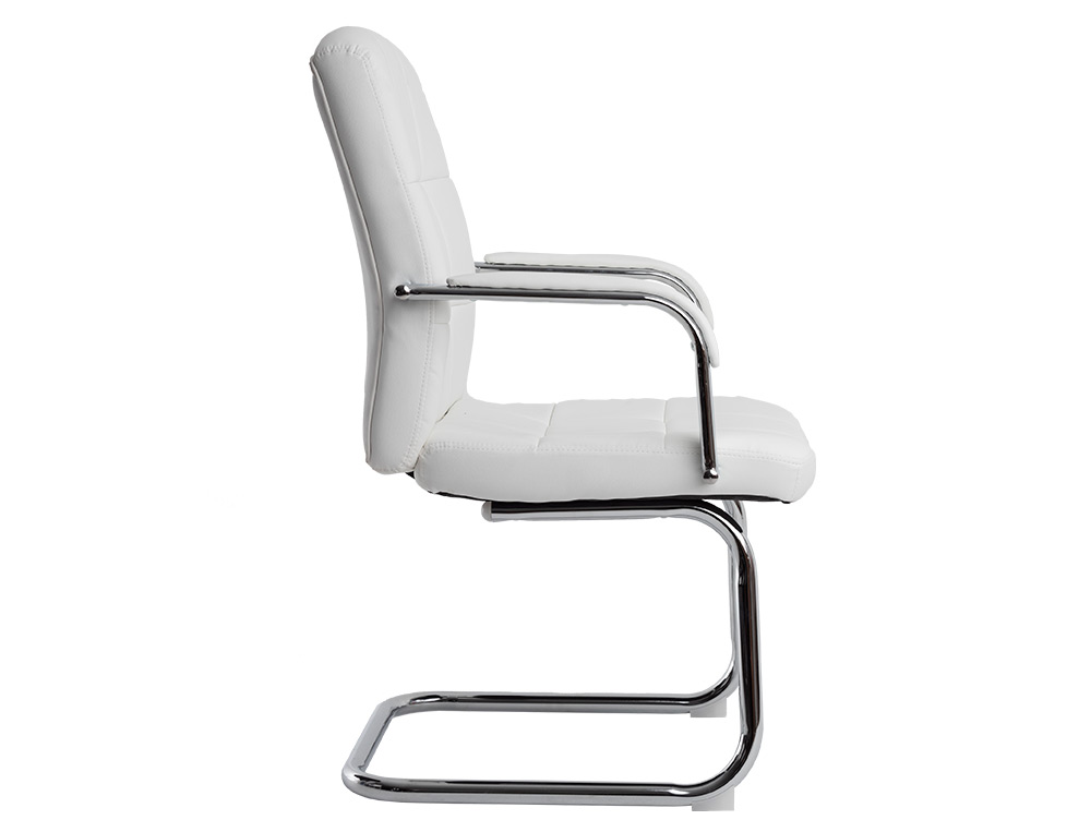 CADEIRA DE ESCRITORIO Q-CONNECT PIAVE IMIT DE PELE BASE METAL ALT MAX 1050 MM LARG 610 MM PROF 680 COR BRANCO