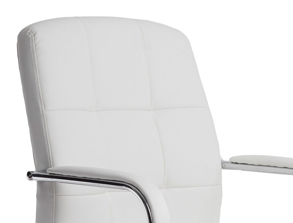 CADEIRA DE ESCRITORIO Q-CONNECT PIAVE IMIT DE PELE BASE METAL ALT MAX 1050 MM LARG 610 MM PROF 680 COR BRANCO