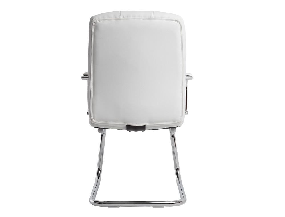 CADEIRA DE ESCRITORIO Q-CONNECT PIAVE IMIT DE PELE BASE METAL ALT MAX 1050 MM LARG 610 MM PROF 680 COR BRANCO