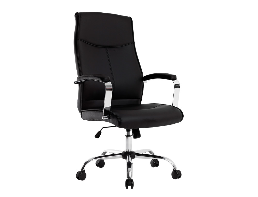 CADEIRA DE DIRECAO Q-CONNECT MODENA IMIT DE PELE BASE METAL ALT MAX 1210 MM LARG 630 MM PROF 650 MM RODAS PREMIUM COR PR