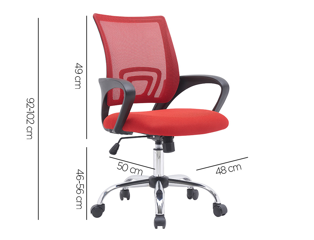 CADEIRA DE ESCRITORIO Q-CONNECT SIENA MALHA BASE METALICA ALT MAX 1000 MM LARG 560 MM PROF 570 MM RODAS PREMIUM COR PRET