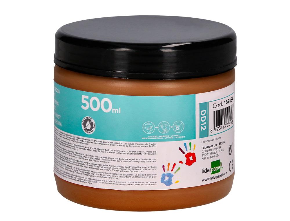 PINTURA A DEDOS LIDERPAPEL FRASCO DE 500 ML CASTANHO