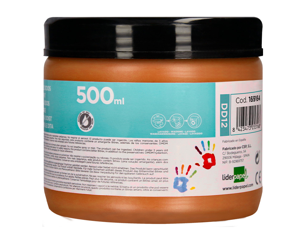 PINTURA A DEDOS LIDERPAPEL FRASCO DE 500 ML CASTANHO