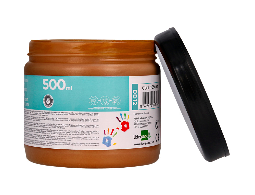 PINTURA A DEDOS LIDERPAPEL FRASCO DE 500 ML CASTANHO