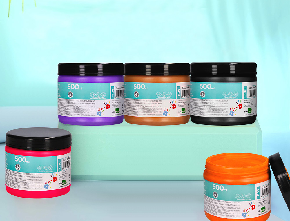 PINTURA A DEDOS LIDERPAPEL FRASCO DE 500 ML PRETO
