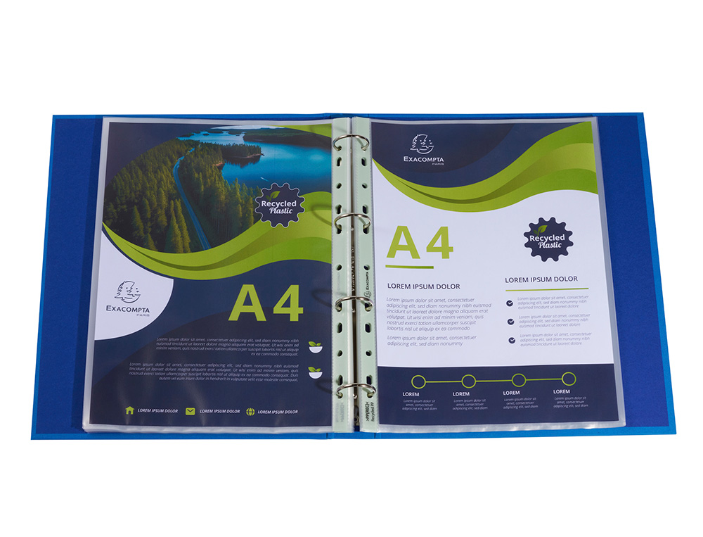 BOLSA CATALOGO/MICA EXACOMPTA RECICLADA POLIPROPILENO 60 MICRONS DIN A4 MARTELADA CAIXA DE 100 UNIDADES