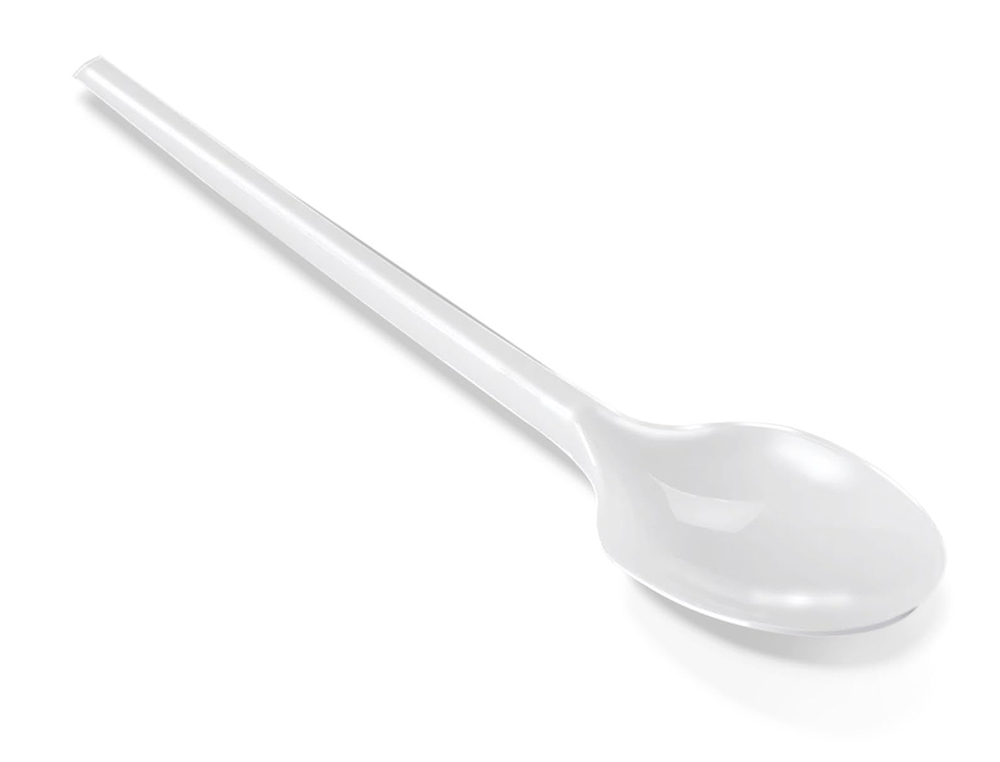 COLHER DE PLASTICO BRANCO REUTILIZAVEL PACK DE 100 UNIDADES