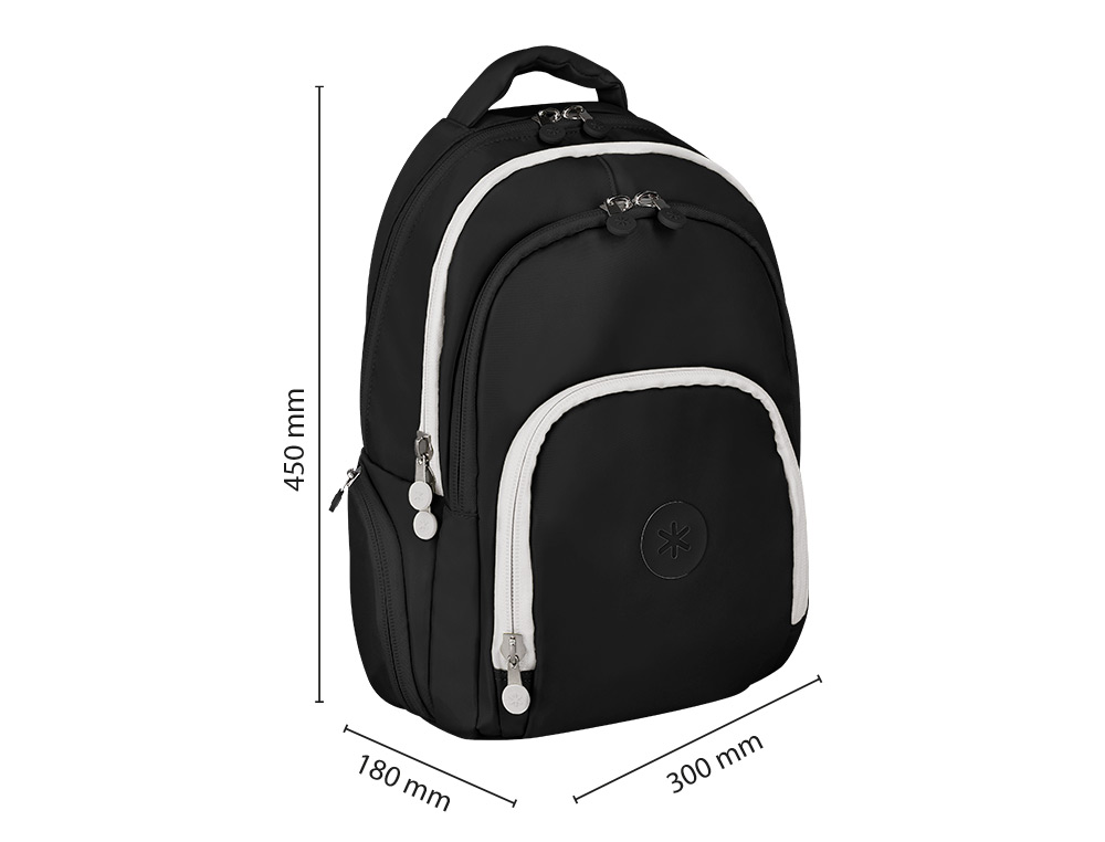 MOCHILA ANTARTIK MULTIBOLSO 19L COMPARTIMENTO PARA PORTATIL E TABLET COR PRETO 450X160X300 MM