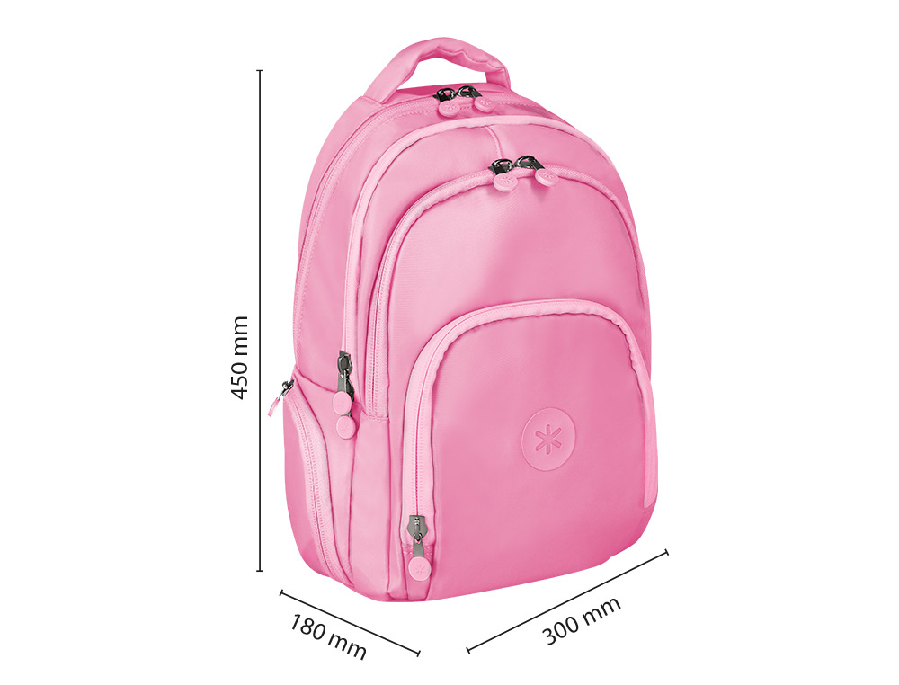 MOCHILA ANTARTIK MULTIBOLSO 19L COMPARTIMENTO PARA PORTATIL E TABLET COR ROSA 450X160X300 MM
