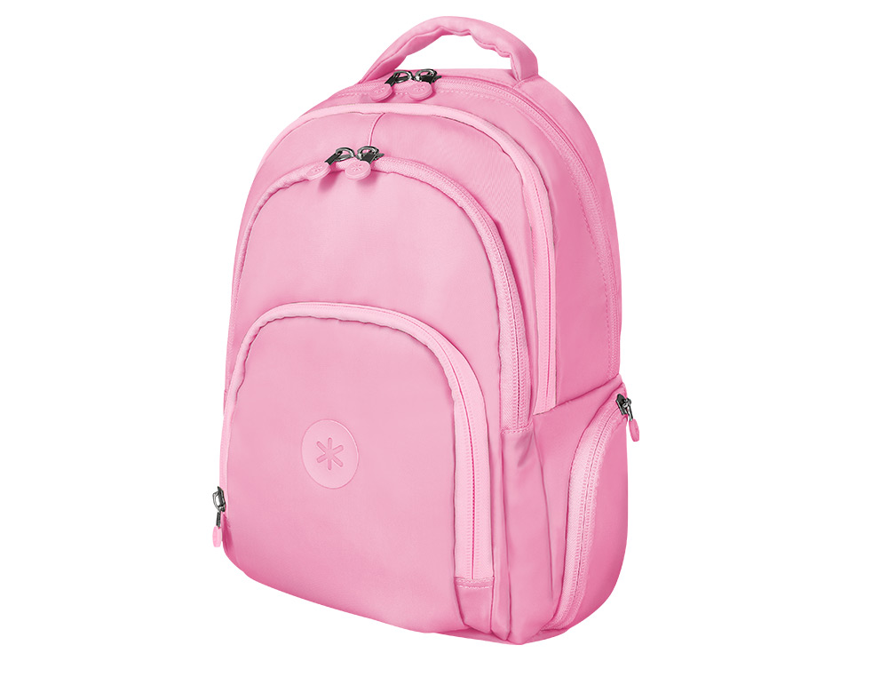 MOCHILA ANTARTIK MULTIBOLSO 19L COMPARTIMENTO PARA PORTATIL E TABLET COR ROSA 450X160X300 MM