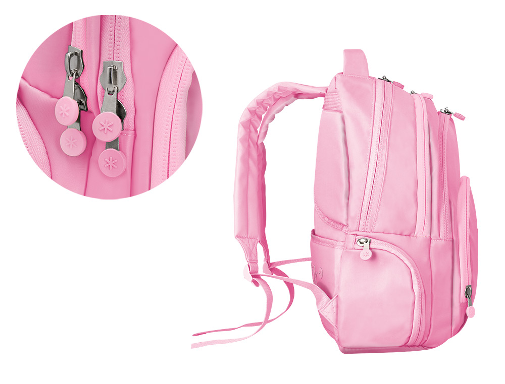 MOCHILA ANTARTIK MULTIBOLSO 19L COMPARTIMENTO PARA PORTATIL E TABLET COR ROSA 450X160X300 MM