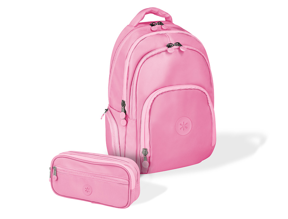 MOCHILA ANTARTIK MULTIBOLSO 19L COMPARTIMENTO PARA PORTATIL E TABLET COR ROSA 450X160X300 MM