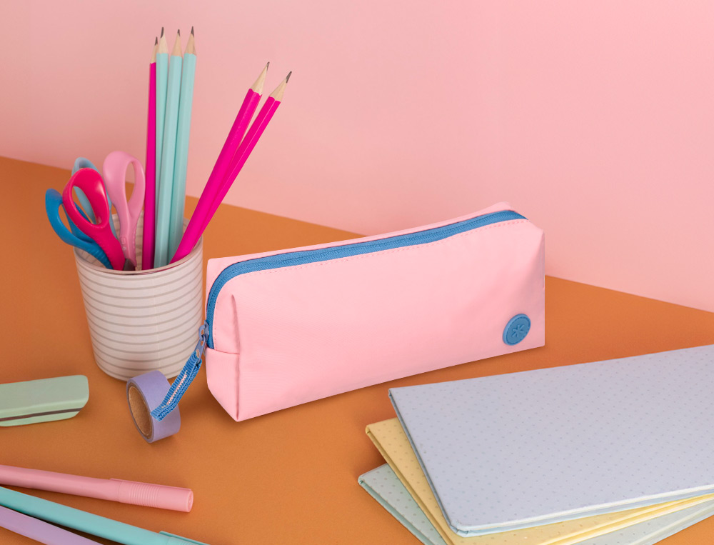 ESTOJO ESCOLAR ANTARTIK 1 COMPARTIMENTO COMPLEMENTO DA MOCHILA TEENS COR ROSA 80X55X210 MM