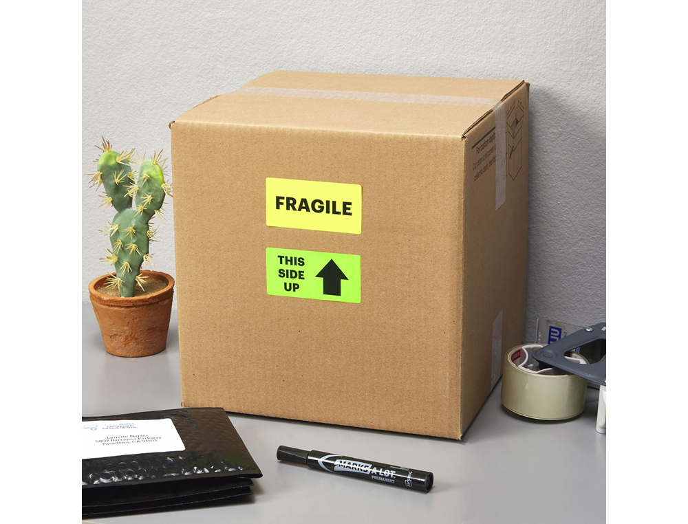 ETIQUETA ADESIVA TICO LARANJA FLUOR PERMANENTE CERTIFICADO FSC LASER/JATO TINTA/FOTOCOPIA 99,1X34 MM CAIXA 1120 UDS