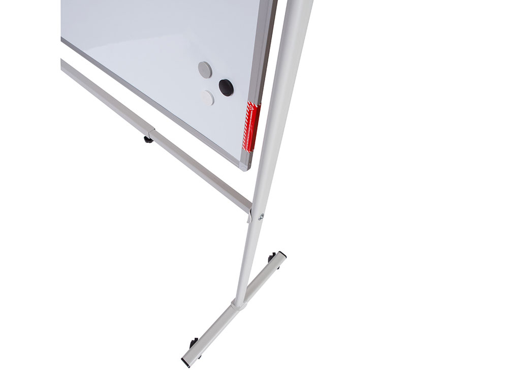 QUADRO BRANCO ROCADA ACO LACADO MAGNETICO MOLDURA ALUMINIO DUPLA FACE GIRATORIO 120X200 CM