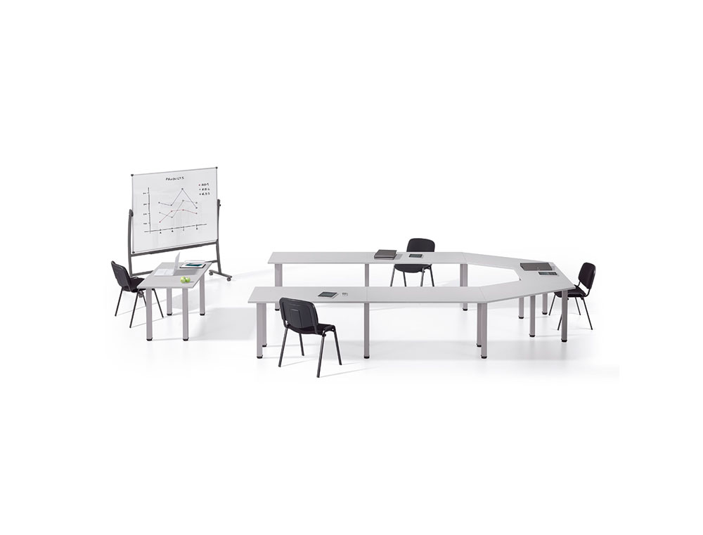 QUADRO BRANCO ROCADA ACO VITRIFICADO MAGNETICO MOLDURA ALUMINIO DUPLA FACE GIRATORIO CURVE 120X150 CM