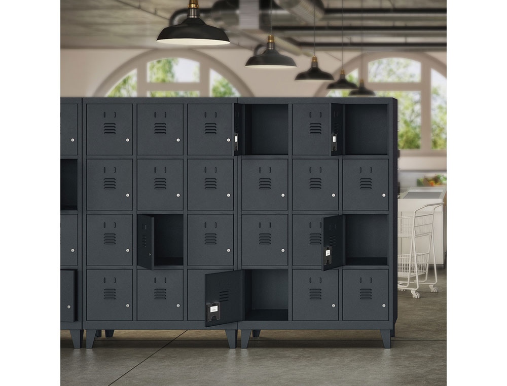 ARMARIO METALICO ROCADA 300 4 MODULOS X 2 PORTAS CINZA 1210X500X1800 MM