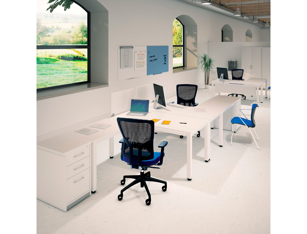 ALA PARA MESA ROCADA SERIE EXECUTIVE 60X100 CM DIREITA OU ESQUERDA ACABAMENTO AD04 ALUMINIO/BRANCO