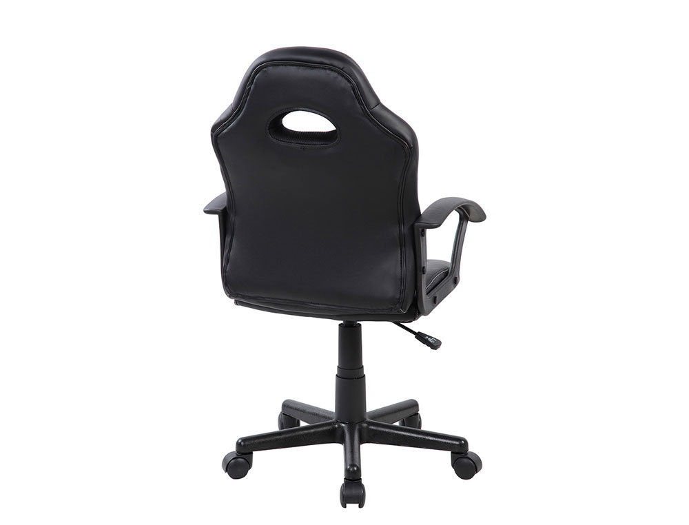 CADEIRA ROCADA GAMING BRACOS FIXOS BASE NYLON COM RODAS IMITACAO PELE PRETO/VERMELHO 435X430X880-995 MM