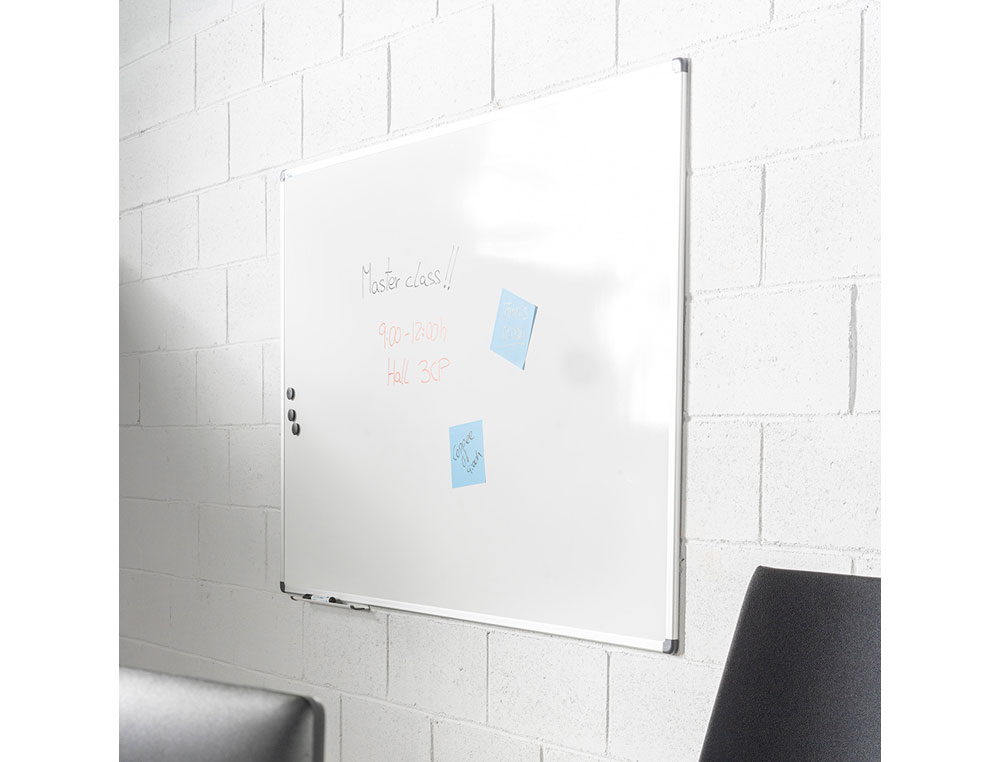 QUADRO BRANCO ROCADA LACADO MAGNETICO MOLDURA ALUMINIO COM CANTOS 45X60 CM