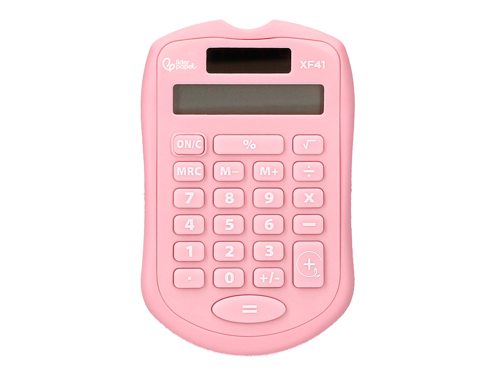 CALCULADORA LIDERPAPEL DE BOLSO XF41 8 DIGITOS SOLAR E PIHAS COR ROSA 94X59,5X10,5MM
