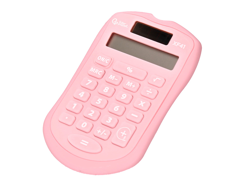 CALCULADORA LIDERPAPEL DE BOLSO XF41 8 DIGITOS SOLAR E PIHAS COR ROSA 94X59,5X10,5MM