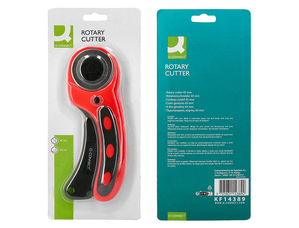 X-ATO ROTATIVO Q-CONNECT LAMINA CIRCULAR 45 MM 22X56X165 MM