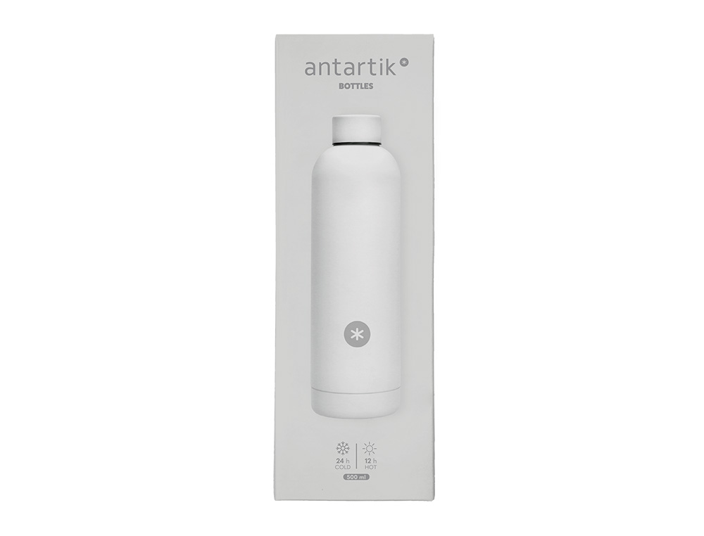 GARRAFA ANTARTIK ISOTERMICA ACO INOXIDAVEL LIVRE DE BPA COR BRANCO 500 ML