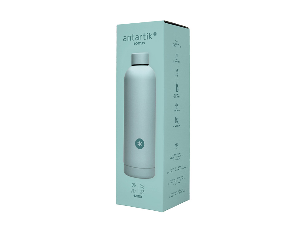 GARRAFA ANTARTIK ISOTERMICA ACO INOXIDAVEL LIVRE DE BPA COR MENTA 750 ML