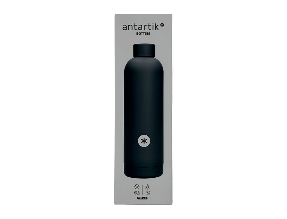 GARRAFA ANTARTIK ISOTERMICA ACO INOXIDAVEL LIVRE DE BPA COR PRETO 750 ML