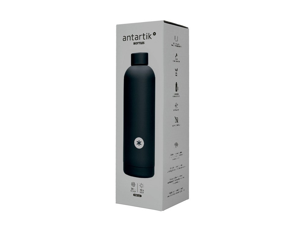 GARRAFA ANTARTIK ISOTERMICA ACO INOXIDAVEL LIVRE DE BPA COR PRETO 750 ML