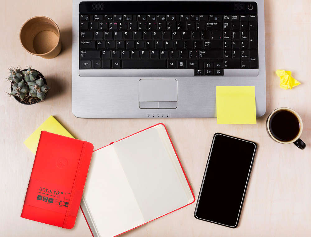 CADERNO COM ELASTICO ANTARTIK NOTES CAPA DURA A6 LISO VERMELHO 100 FOLHAS 80 GR FSC