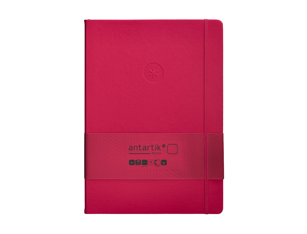 CADERNO COM ELASTICO ANTARTIK NOTES CAPA DURA A4 LISO FUCSIA 100 FOLHAS 80 GR FSC