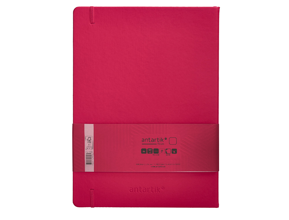 CADERNO COM ELASTICO ANTARTIK NOTES CAPA DURA A4 LISO FUCSIA 100 FOLHAS 80 GR FSC